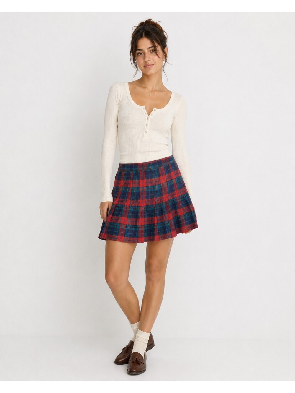 Vintage Marnie West Plaid Mini Skirt, Size XS/S